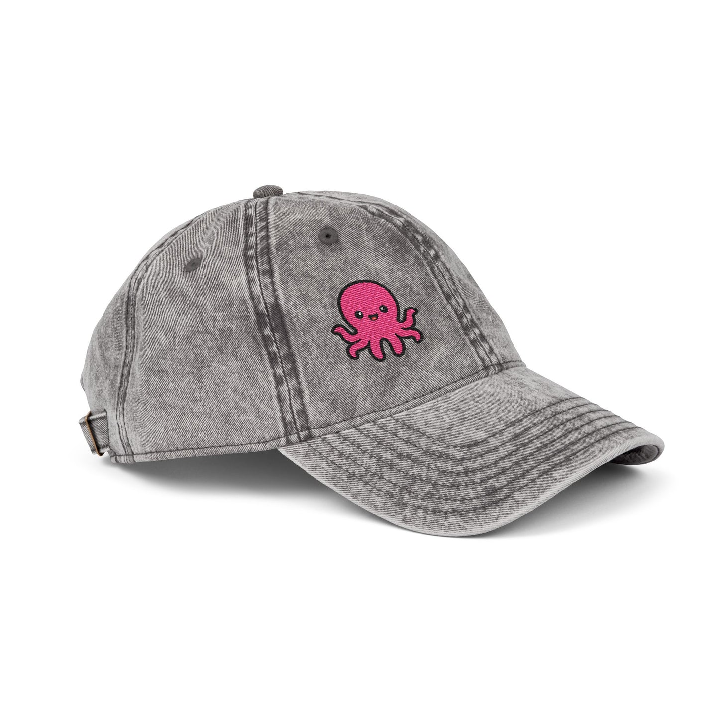 Cute Octopus Vintage Hat – Embroidered Kawaii Sea Creature Hat for Ocean Lovers and Tentacle Fans