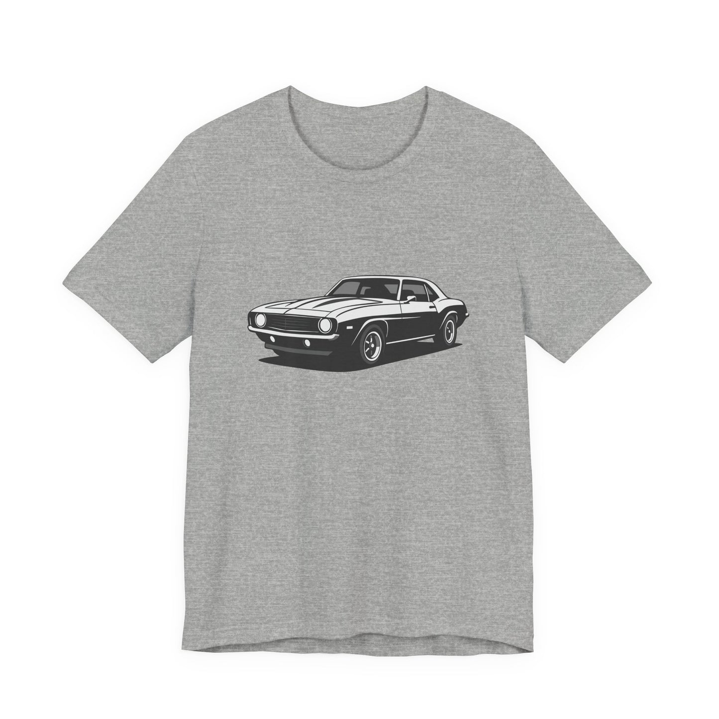 Classic Muscle Car Graphic Tee Dark Theme – Retro Camaro Vector Design for Auto Enthusiasts