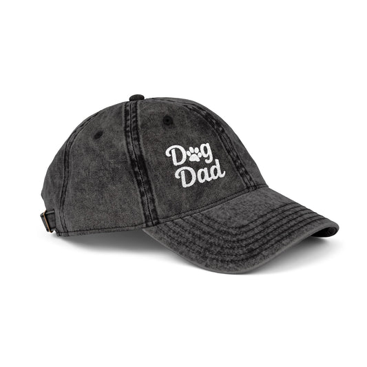 Dog Dad Vintage Hat – Embroidered Minimalist Dog Face Hat for Proud Pet Dads and Canine Companions