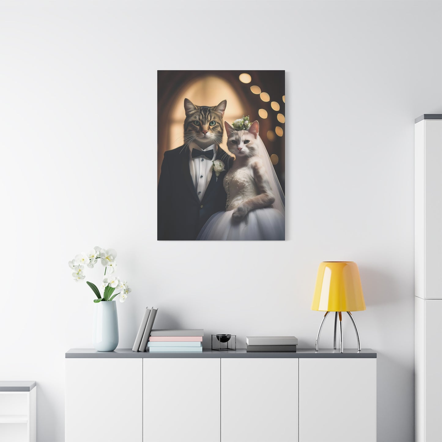 Cat Wedding Day Canvas Art | Stretched Matte Wall Decor 001