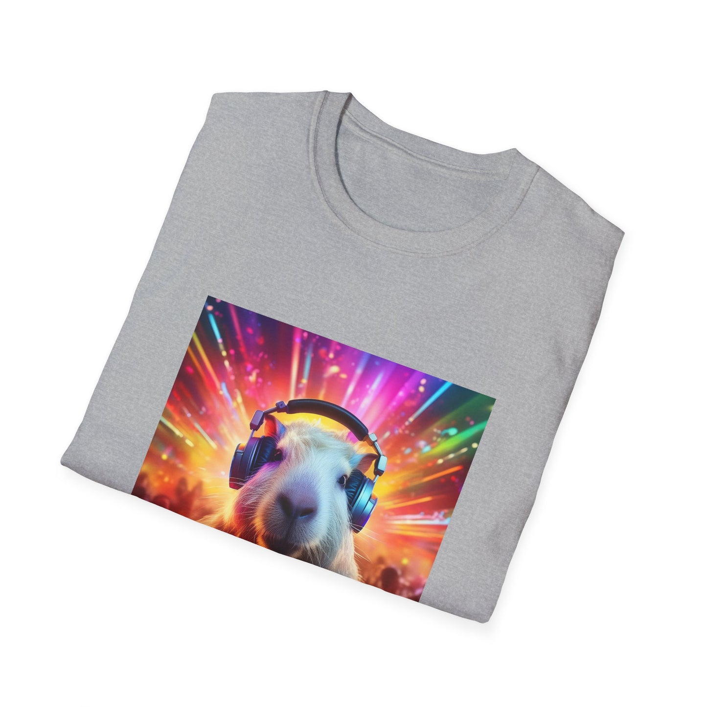 Capybara DJ EDM festival. Unisex Softstyle T-Shirt