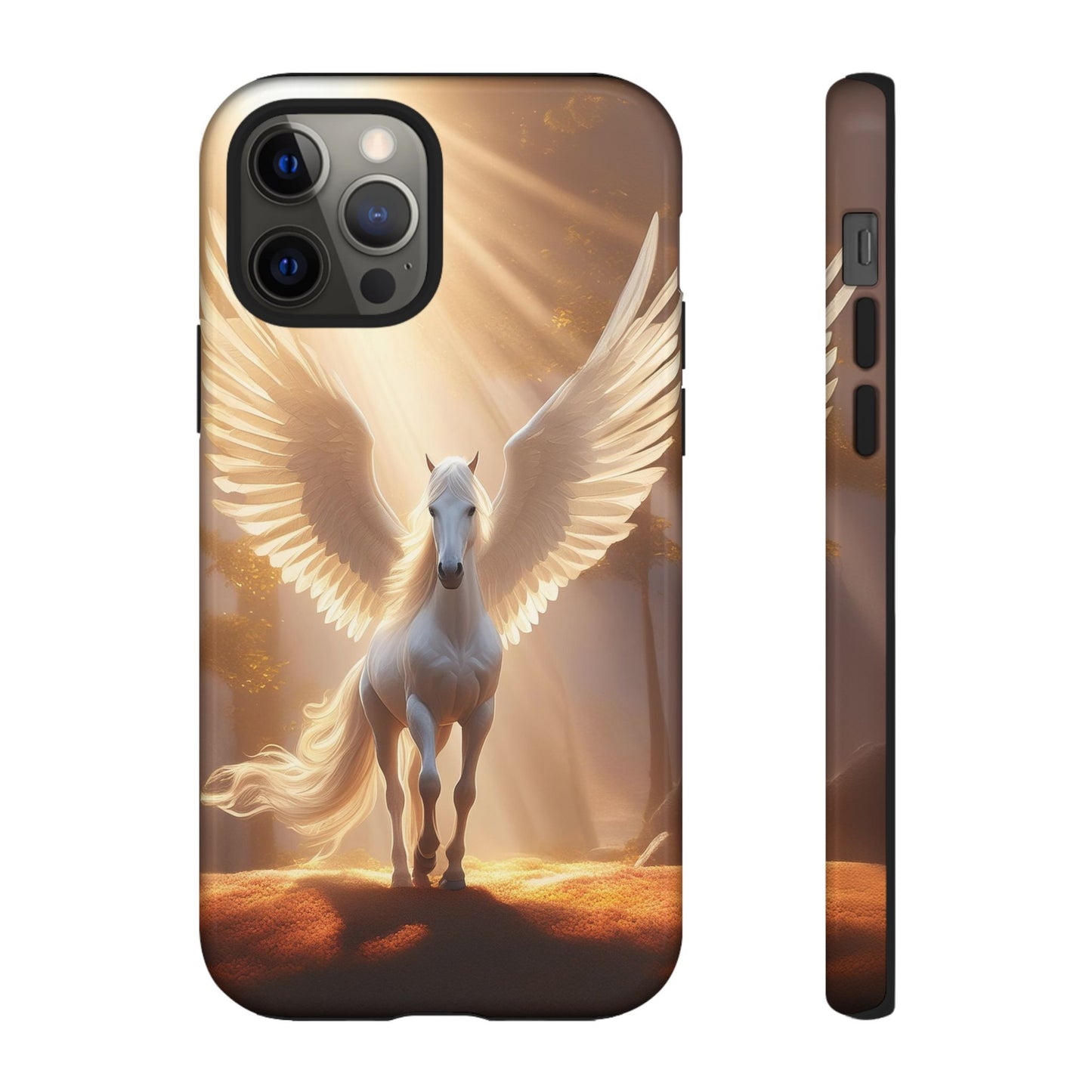 Pegasus Horse with beautiful wings lit by sun rays Tough Cases