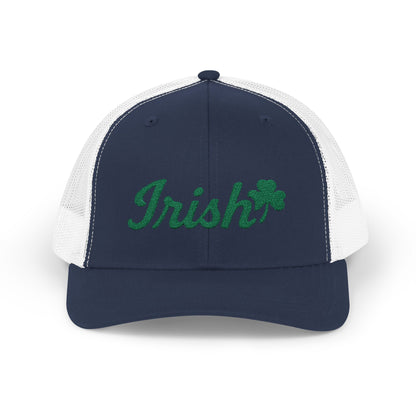 Irish Trucker Hat – Green Shamrock Hat with Script Embroidery for St. Patrick’s Day and Irish Pride