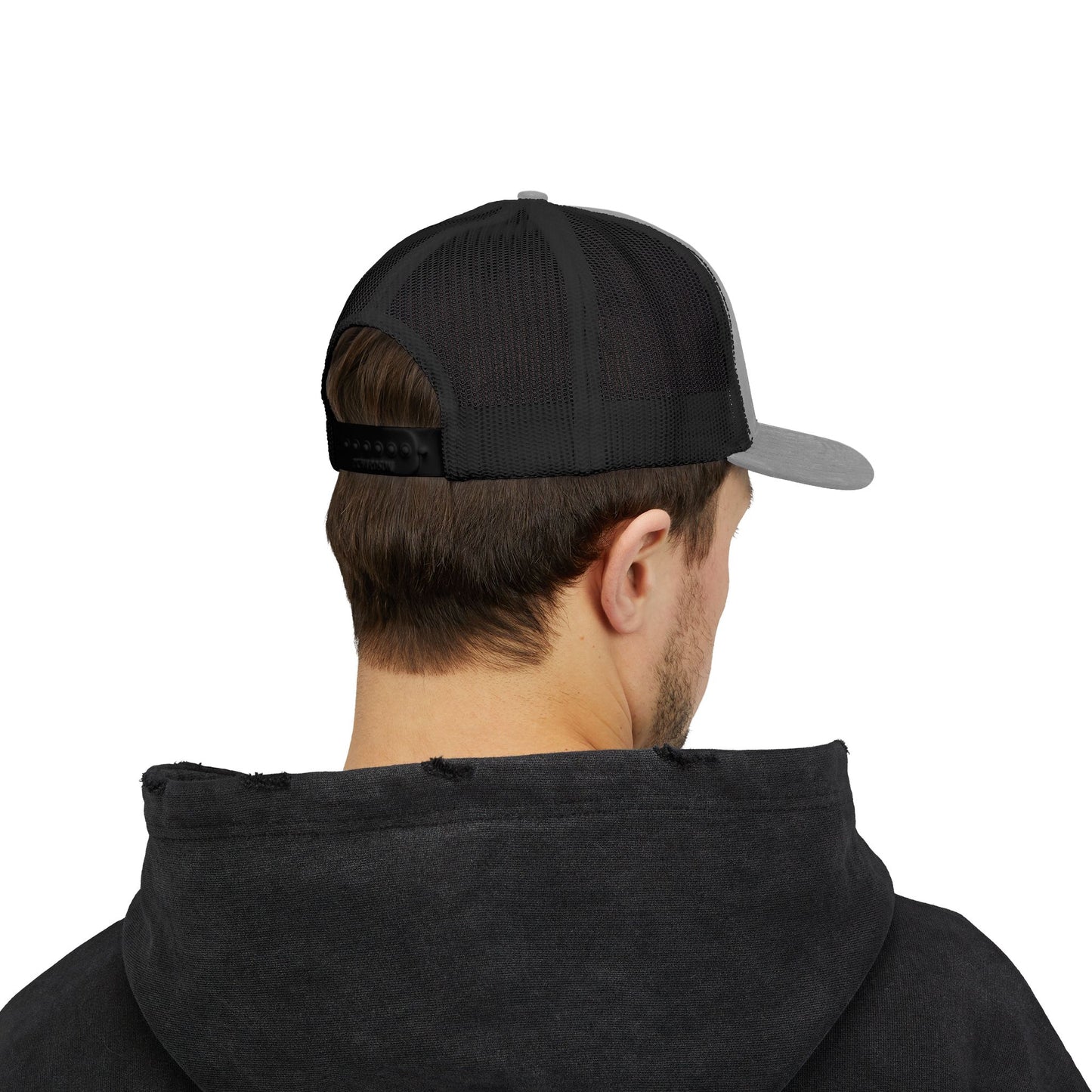 The Boss Trucker Hat – Embroidered Statement Hat for Power Moves Only. Black Letters