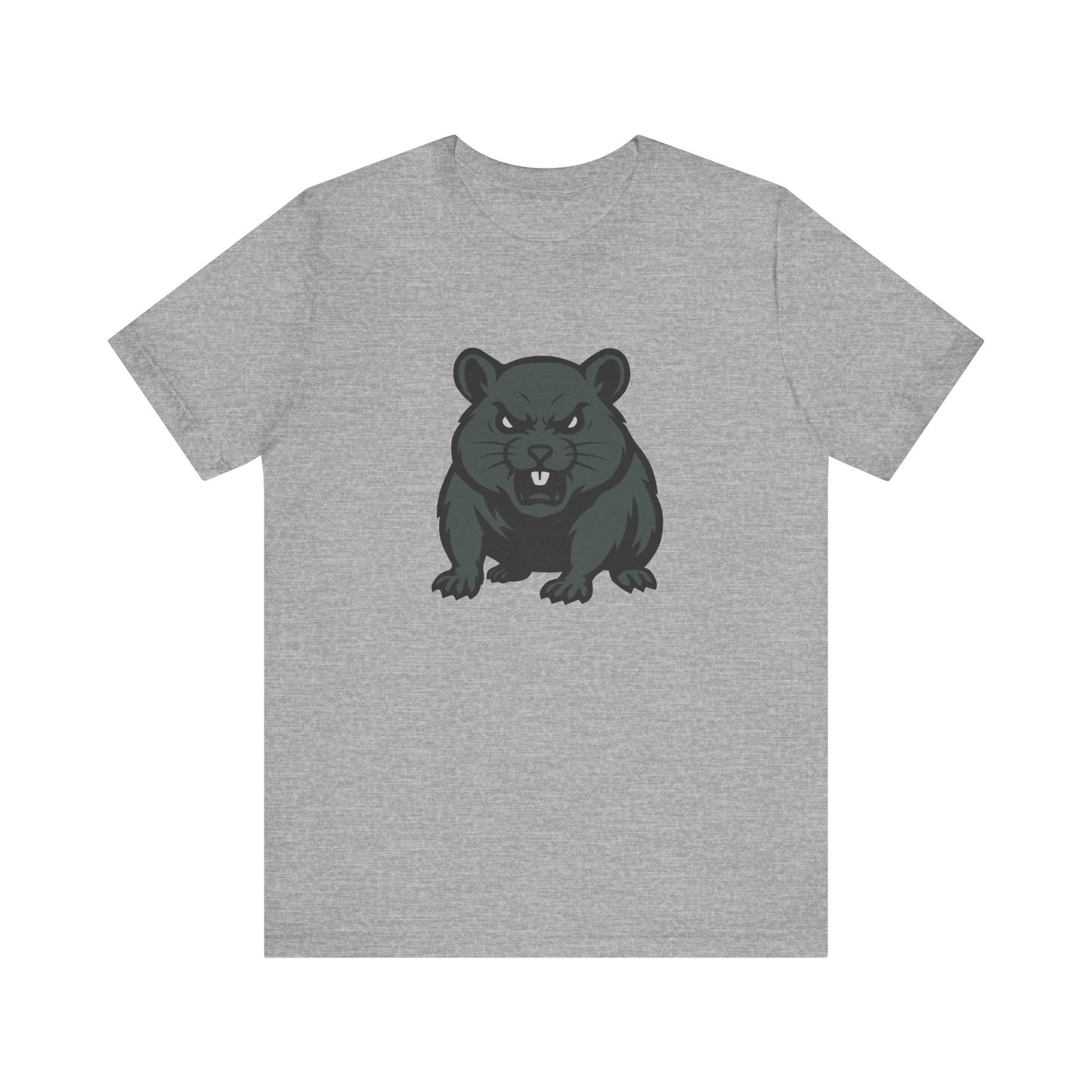 Angry Hamster Graphic T-Shirt – Intense Dark Theme Rodent Design on Black Tee for Streetwear, Humor, or Edgy Animal Style. Unisex Jersey Short Sleeve Tee