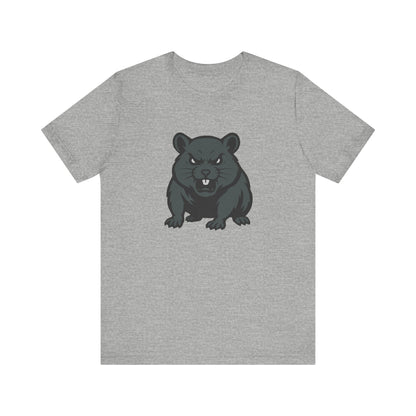 Angry Hamster Graphic T-Shirt – Intense Dark Theme Rodent Design on Black Tee for Streetwear, Humor, or Edgy Animal Style. Unisex Jersey Short Sleeve Tee