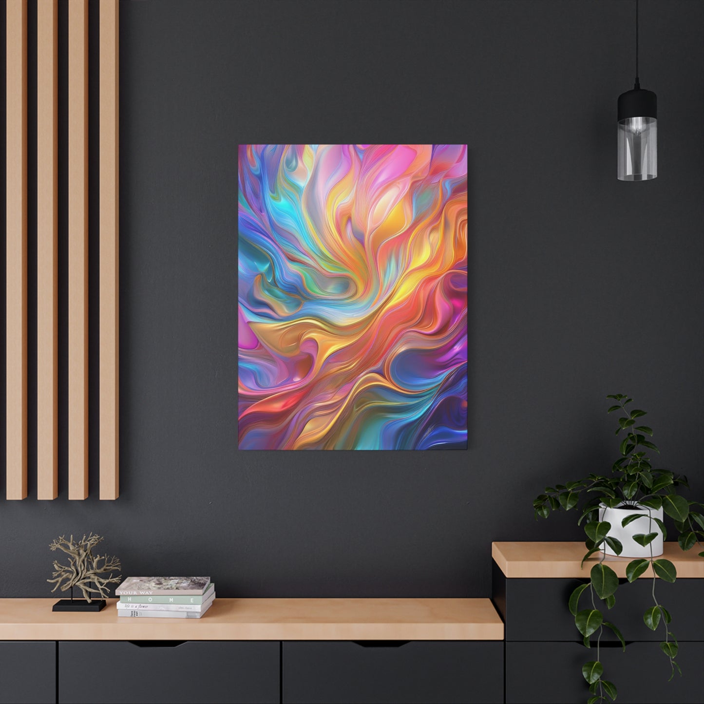 Waves of Radiance Vibrant Abstract Canvas Wall Art