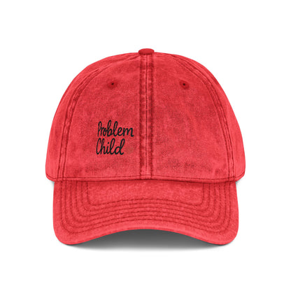 Problem Child Vintage Hat – Bold Script Hat with Red Heart for the Unruly and Unapologetic