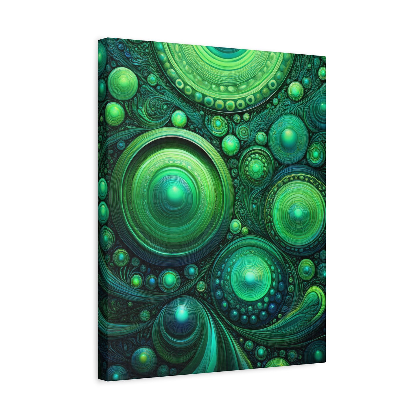 Verde Future Abstract Green Canvas Art - Stretched Matte Wall Decor