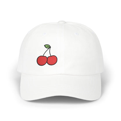 Cherries Classic Dad Hat – Embroidered Red Fruit Hat with Bold Minimalist Design and Subtle Sass