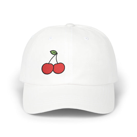 Cherries Classic Dad Hat – Embroidered Red Fruit Hat with Bold Minimalist Design and Subtle Sass
