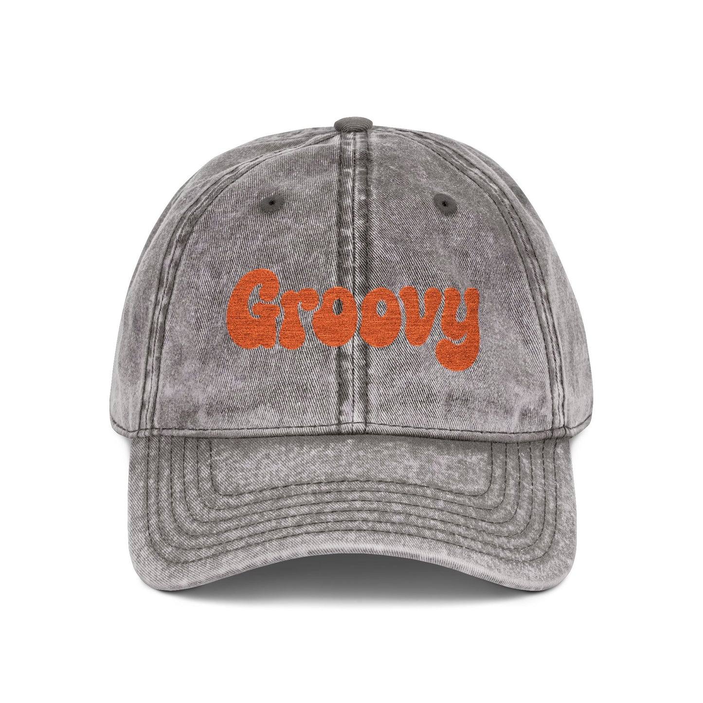 Groovy Vintage Hat – Retro Embroidered Hat with 70s Style Font for Funky Vibes, Chill Days, and Vintage Cool