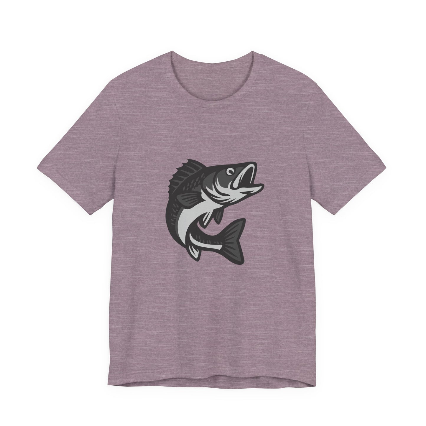 Walleye Fishing Graphic T-Shirt – Dark Theme Grayscale Freshwater Game Fish Design on Black Tee with Angler Energy and Modern Ghost Effect. Unisex Jersey Short Sleeve Tee