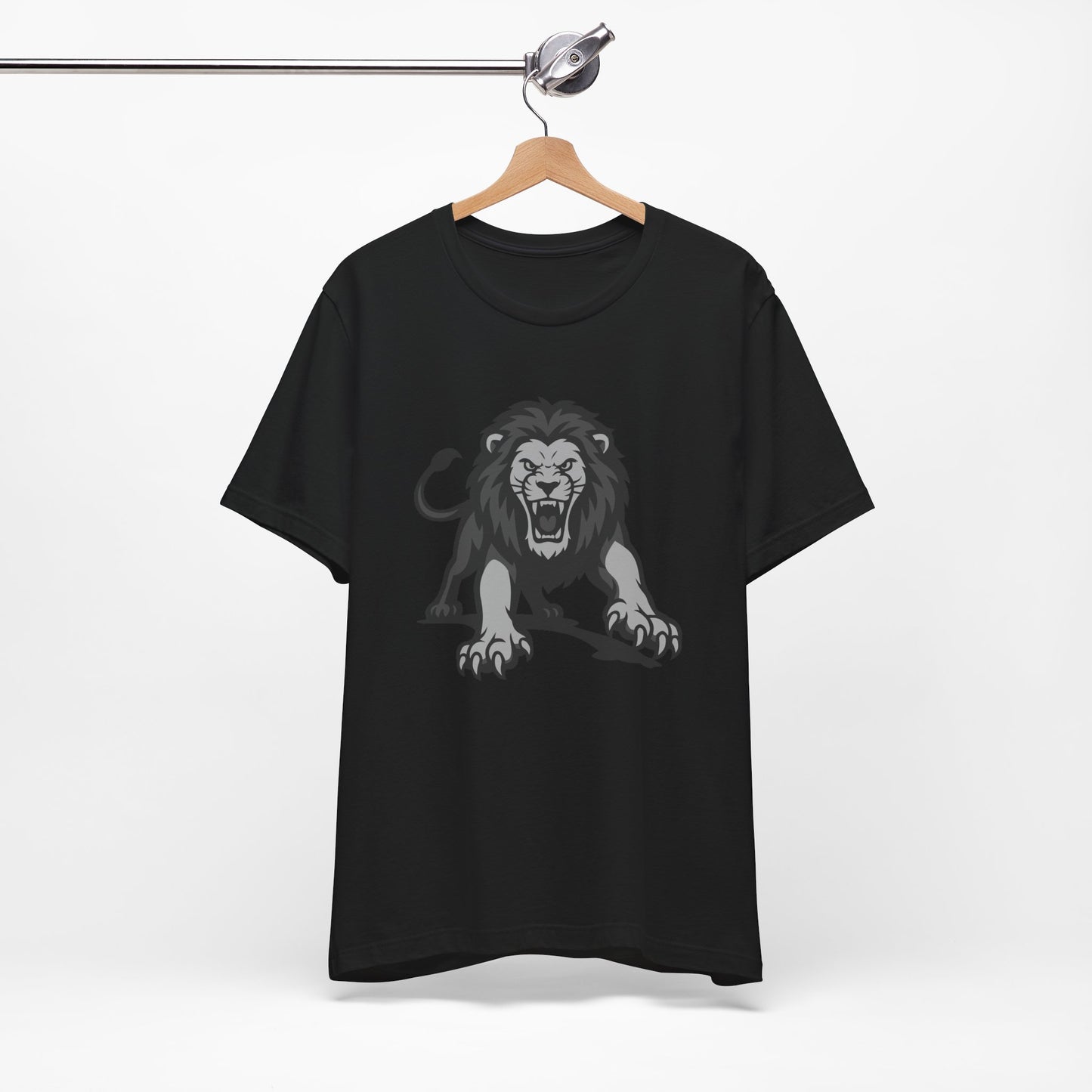 Roaring Lion Graphic Tee Dark Theme – Fierce Predator Design for Bold Style