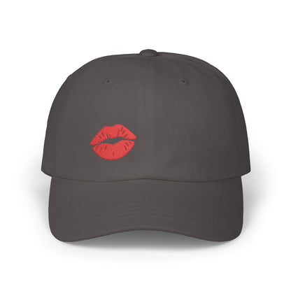 Red Lips Classic Dad Hat – Embroidered Lip Hat for Bold Style, Sassy Vibes, and Flirty Streetwear Looks