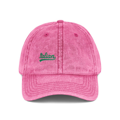 Italian Vintage Hat – Green Script Heritage Hat for Pasta Lovers and Italian Pride