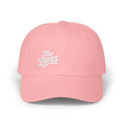 The Boss Classic Dad Hat – Embroidered Funny Statement Hat for Confident Leaders and Power Players. White Letters