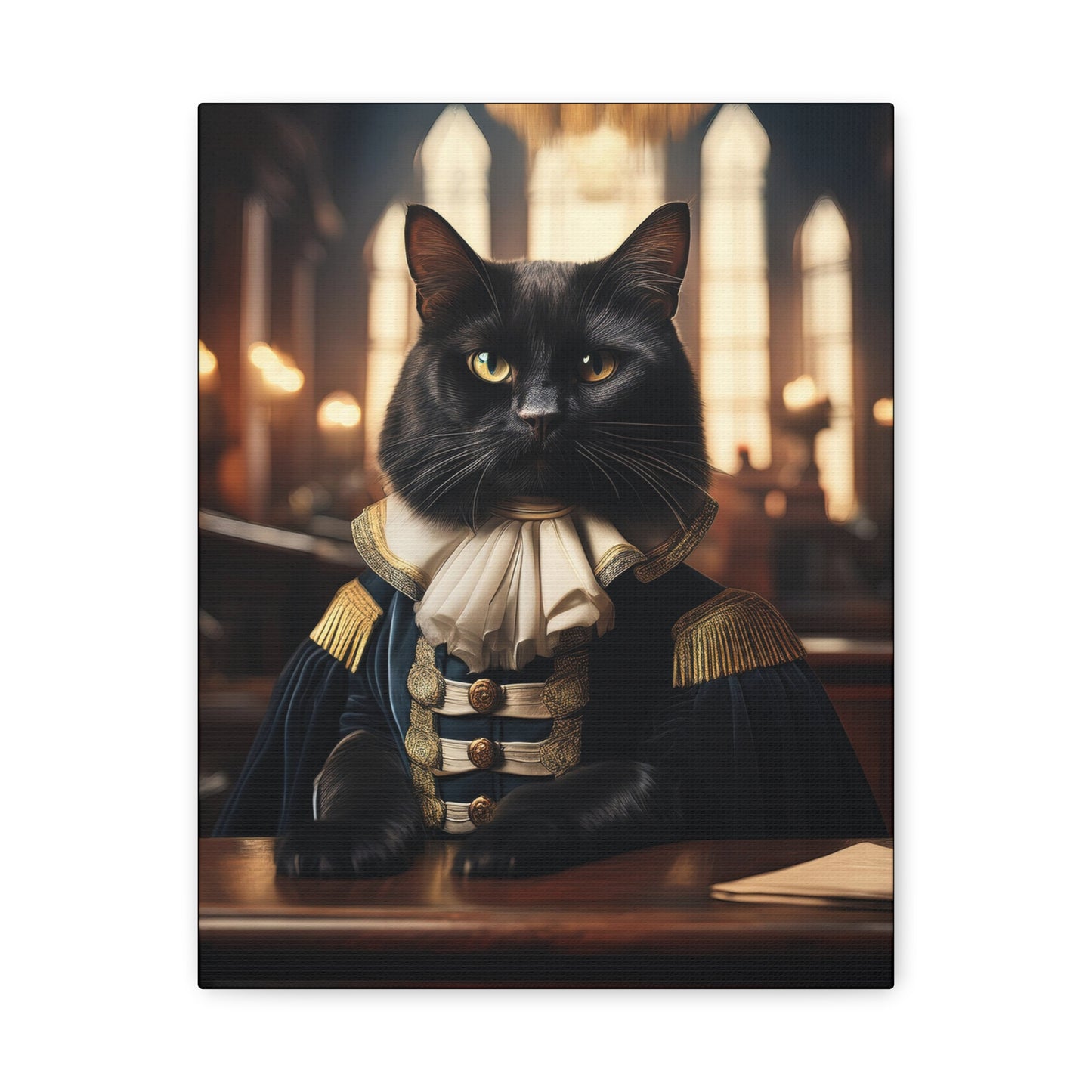 Judge Whiskers Canvas Art | Stretched Matte Wall Decor