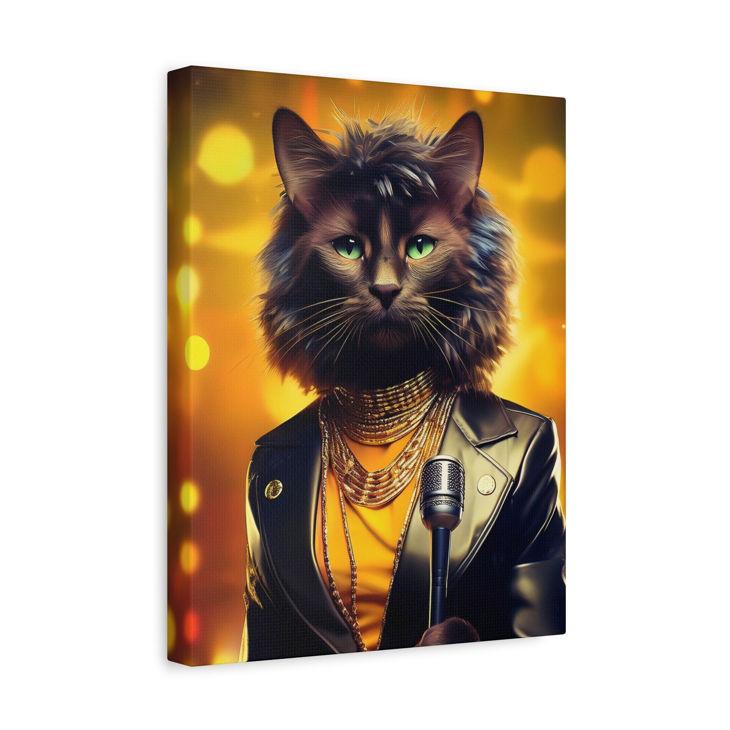 Purr-fectly Cool Lounge Cat Canvas Art | Stretched Matte Wall Decor 001