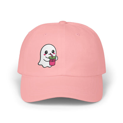 Cute Ghost Classic Dad Hat – Embroidered Kawaii Ghost Drinking Hat for Halloween Vibes and Everyday Boo Energy