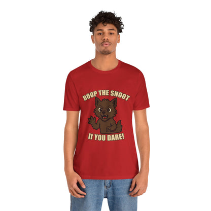 Boop the Snoot If You Dare Halloween Shirt – Funny Werewolf Halloween Graphic Unisex Jersey Short Sleeve Tee for Dog Lovers.