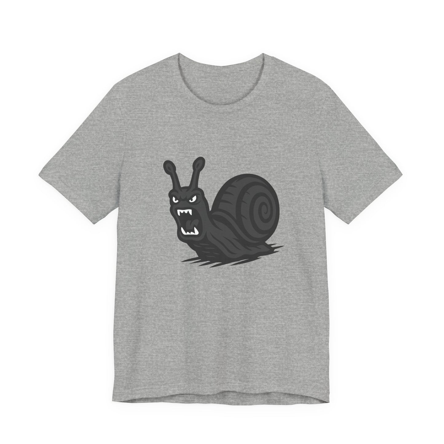 Angry Snail Graphic T-Shirt – Savage Screaming Snail Dark Theme Design on Black Tee for Bold Humor, Streetwear, and Weird Animal Vibes. Unisex Jersey Short Sleeve Tee