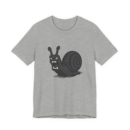 Angry Snail Graphic T-Shirt – Savage Screaming Snail Dark Theme Design on Black Tee for Bold Humor, Streetwear, and Weird Animal Vibes. Unisex Jersey Short Sleeve Tee
