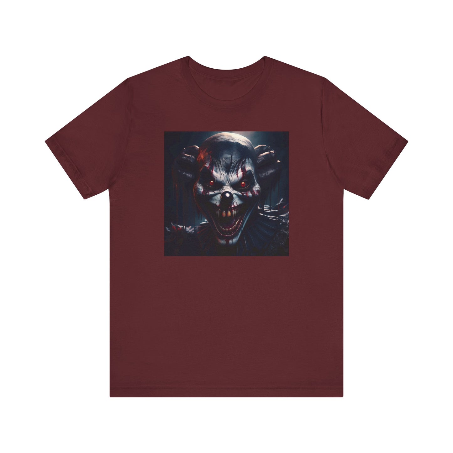Terrifying Clown Face Halloween Shirt – Haunted Circus Horror Graphic Tee for Halloween Fright Fans