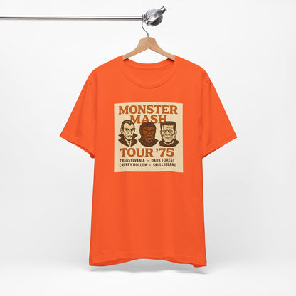 Monster Mash Tour '75 Halloween Shirt – Vintage Horror Band Tee Featuring Dracula, Wolfman, Frankenstein