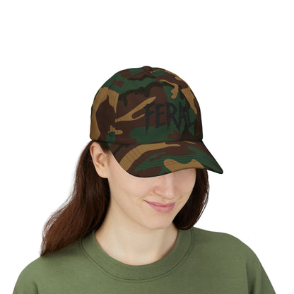 FERAL Embroidered Classic Dad Hat – Bold Statement Baseball Hat with Wild Energy Font for Rebels, Misfits, and Chaos Enthusiasts.