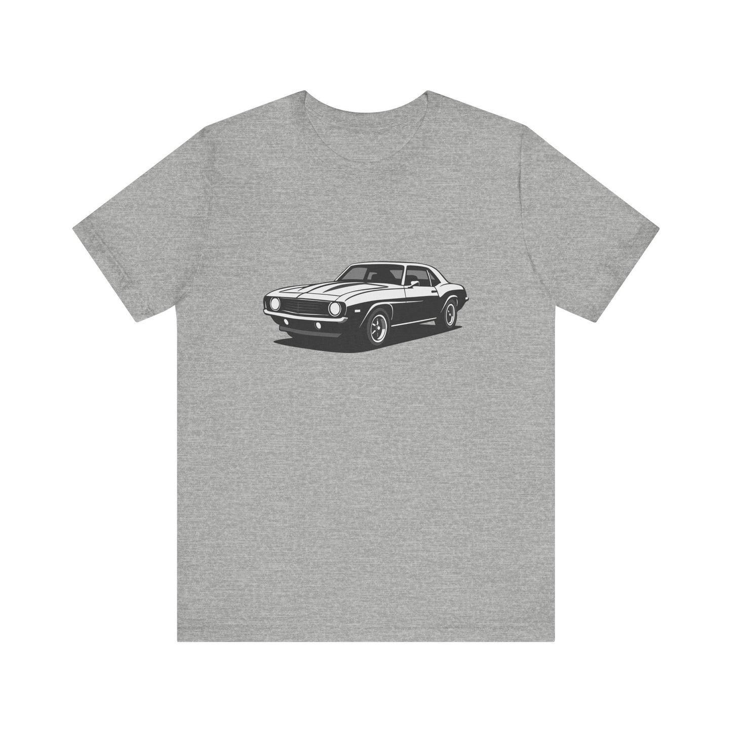 Classic Muscle Car Graphic Tee Dark Theme – Retro Camaro Vector Design for Auto Enthusiasts