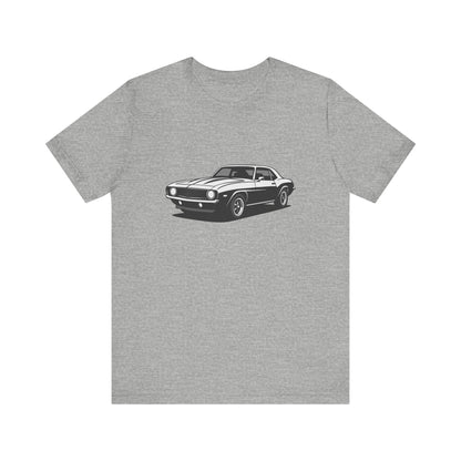 Classic Muscle Car Graphic Tee Dark Theme – Retro Camaro Vector Design for Auto Enthusiasts