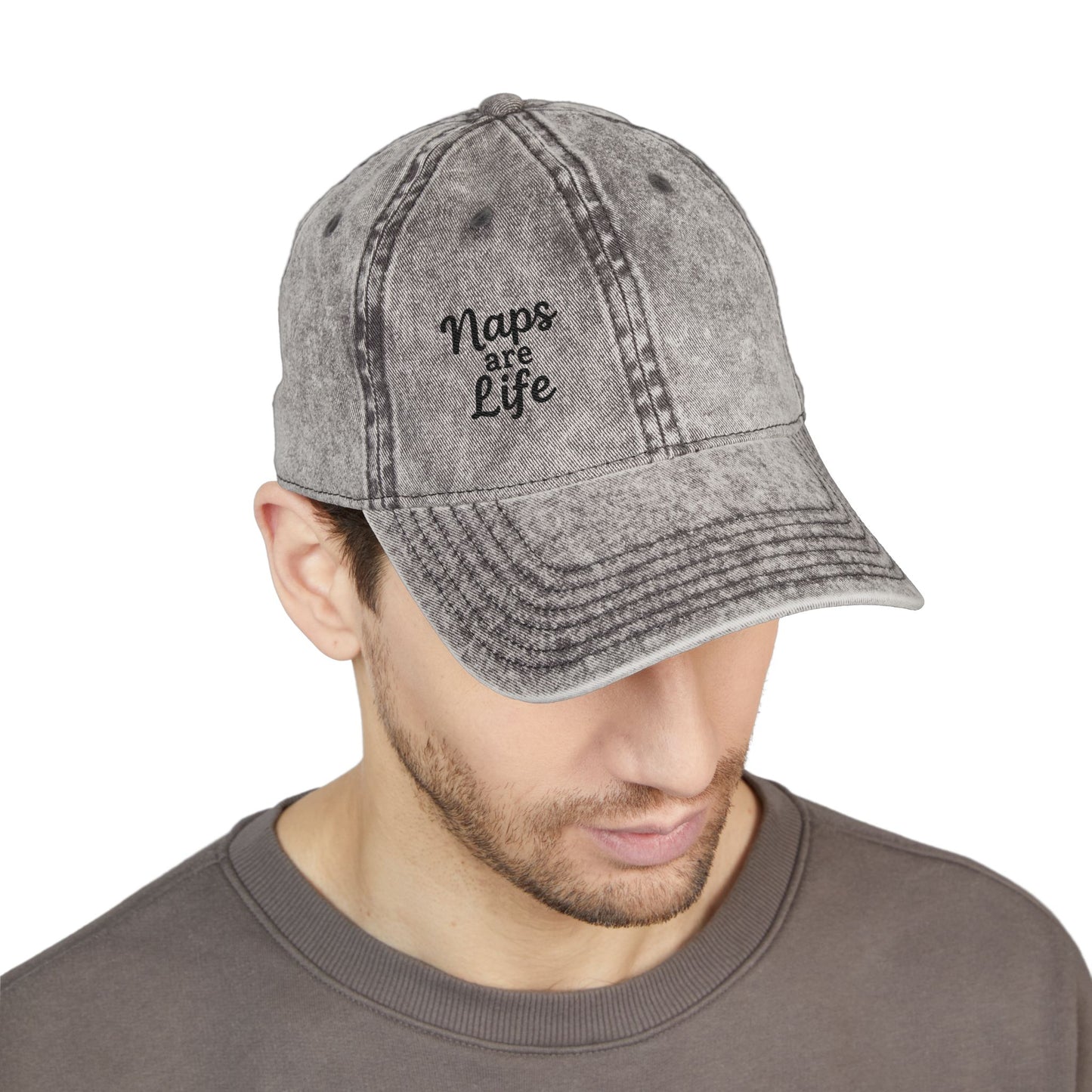 Naps Are Life Vintage Hat – Embroidered Funny Sleep Hat for Lazy Legends