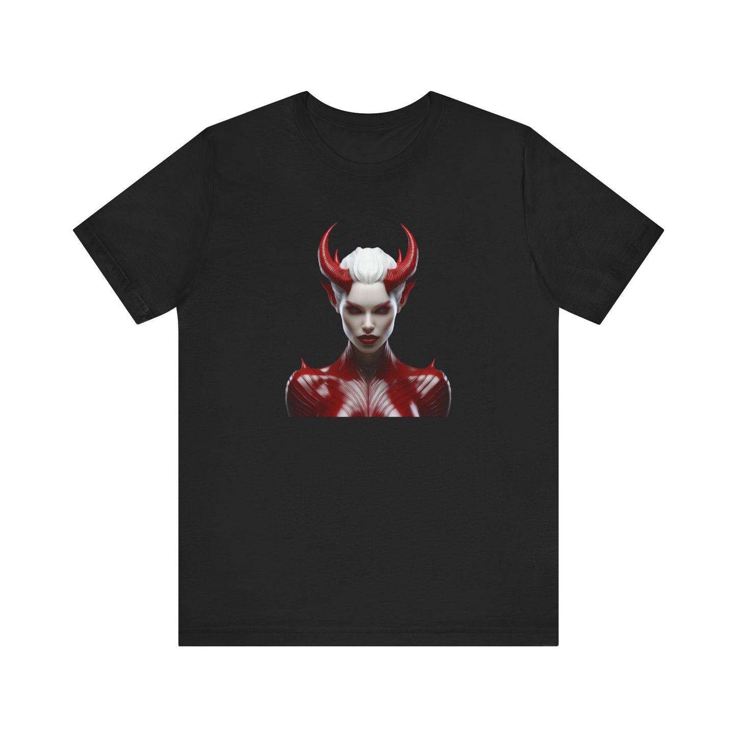 Fierce Devil Woman Halloween Shirt – Seductive Demon Graphic Tee for Bold Halloween Style