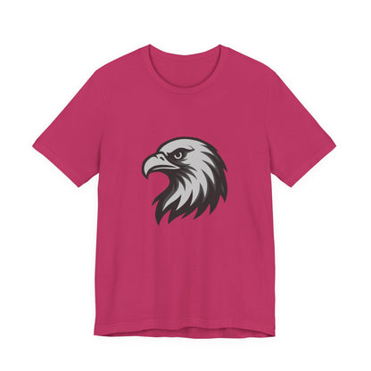 Eagle Head Graphic T-Shirt – Bold Dark Theme Grayscale Bird of Prey Design on Black Tee with Fierce Detail and Modern Ghost Effect. Unisex Jersey Short Sleeve Tee