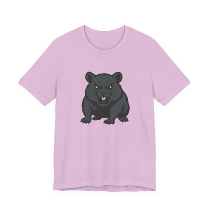 Angry Hamster Graphic T-Shirt – Intense Dark Theme Rodent Design on Black Tee for Streetwear, Humor, or Edgy Animal Style. Unisex Jersey Short Sleeve Tee