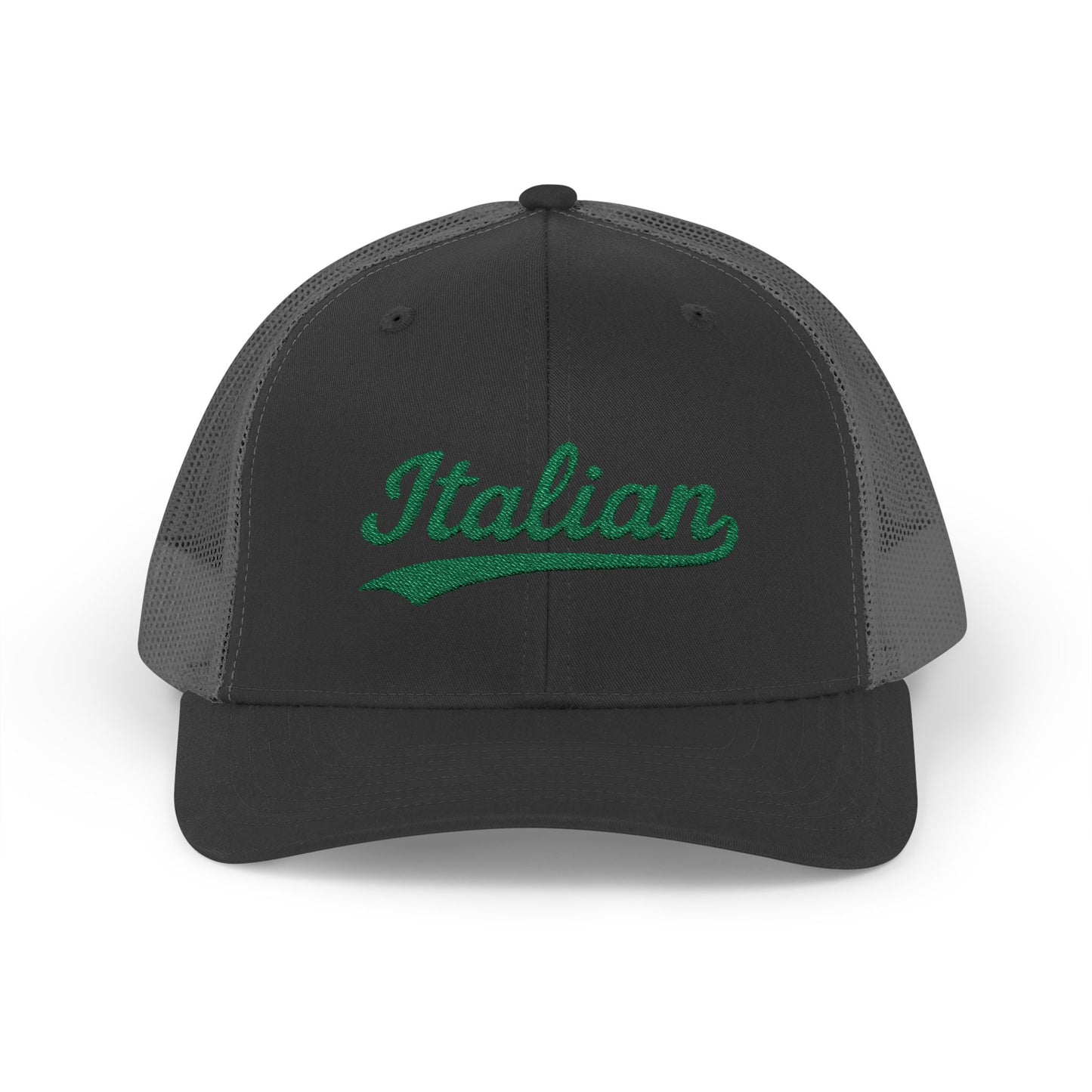 Italian Trucker Hat – Green Script Heritage Hat for Pasta Lovers and Italian Pride