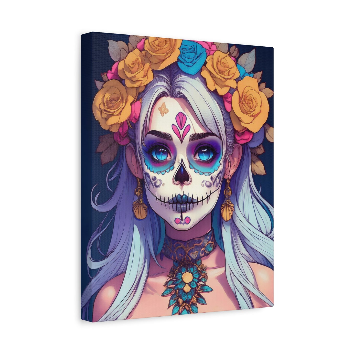 Dia de los Muertos Canvas Art | Day of the Dead - Stretched Matte Wall Decor 014