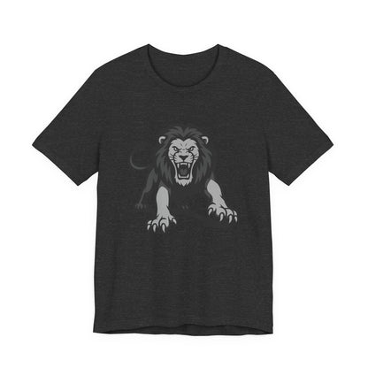 Roaring Lion Graphic Tee Dark Theme – Fierce Predator Design for Bold Style