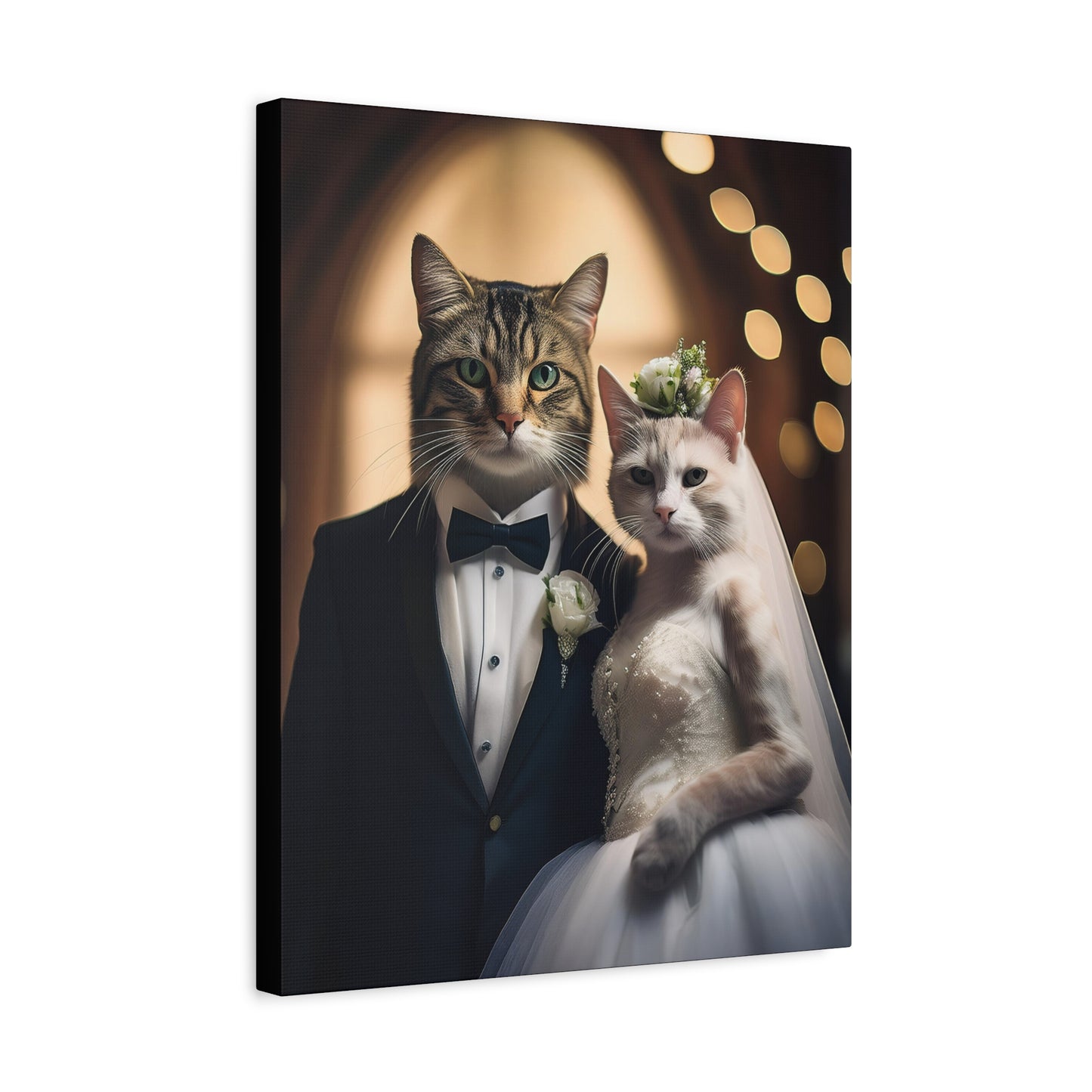 Cat Wedding Day Canvas Art | Stretched Matte Wall Decor 001