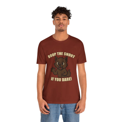 Boop the Snoot If You Dare Halloween Shirt – Funny Werewolf Halloween Graphic Unisex Jersey Short Sleeve Tee for Dog Lovers.