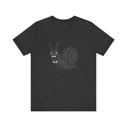 Angry Snail Graphic T-Shirt – Savage Screaming Snail Dark Theme Design on Black Tee for Bold Humor, Streetwear, and Weird Animal Vibes. Unisex Jersey Short Sleeve Tee