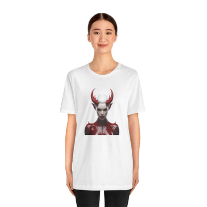 Fierce Devil Woman Halloween Shirt – Seductive Demon Graphic Tee for Bold Halloween Style