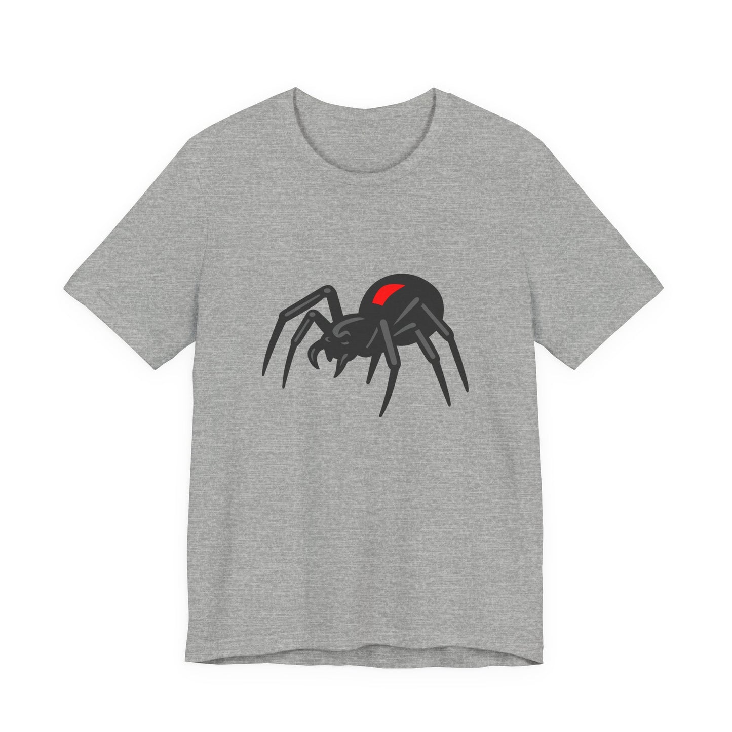 Black Widow Spider Graphic Tee Dark Theme – Deadly Cool Vector Design with Red Mark Accent