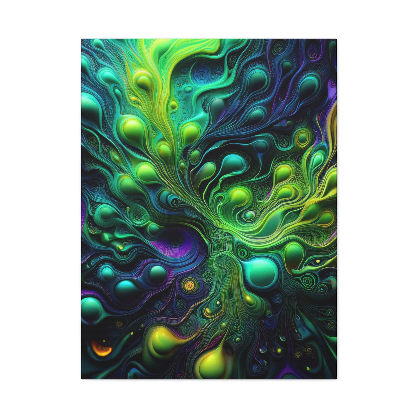 Alien Bubbles Canvas Art Print - Vibrant Colorful Decor