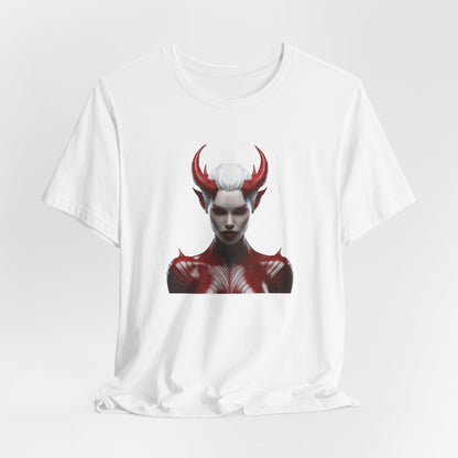 Fierce Devil Woman Halloween Shirt – Seductive Demon Graphic Tee for Bold Halloween Style