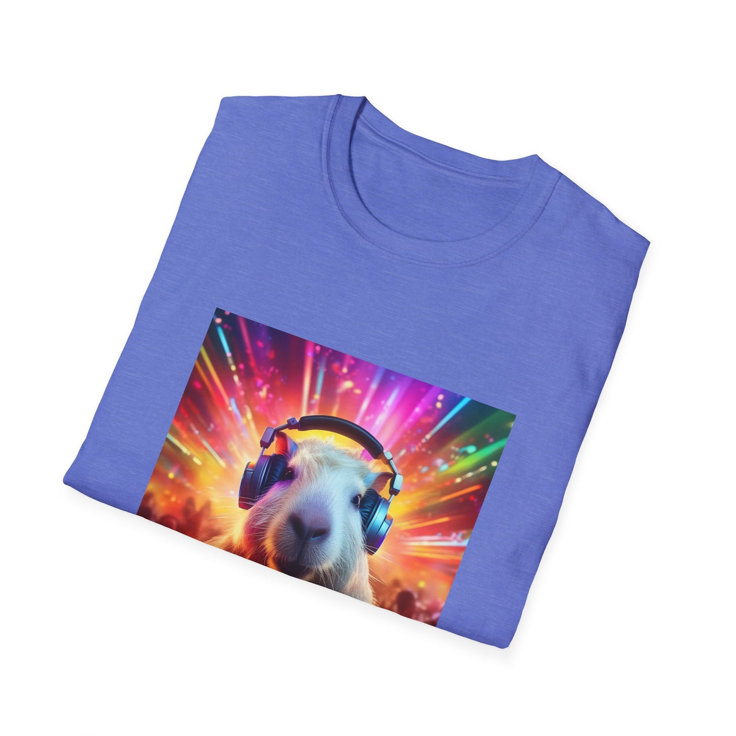 Capybara DJ EDM festival. Unisex Softstyle T-Shirt