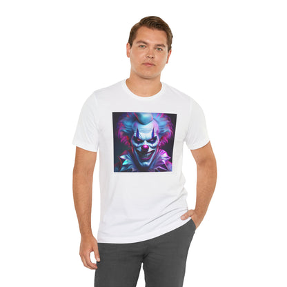 Scary Clown Halloween Shirt – Creepy Evil Clown Face Graphic Tee for Horror Fans. Unisex Jersey Short Sleeve Tee