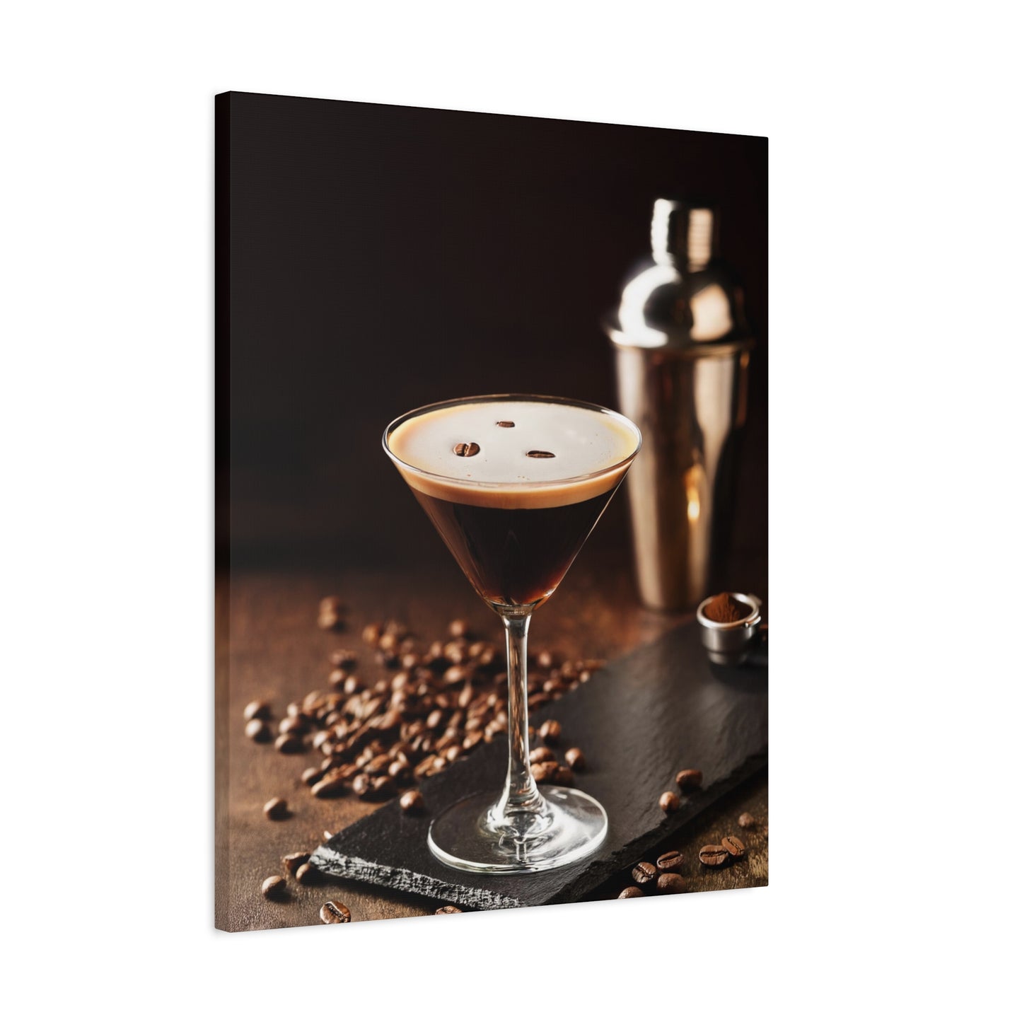 Espresso Martini customizable Canvas Art Print - Stretched Wall Decor for Home & Bar