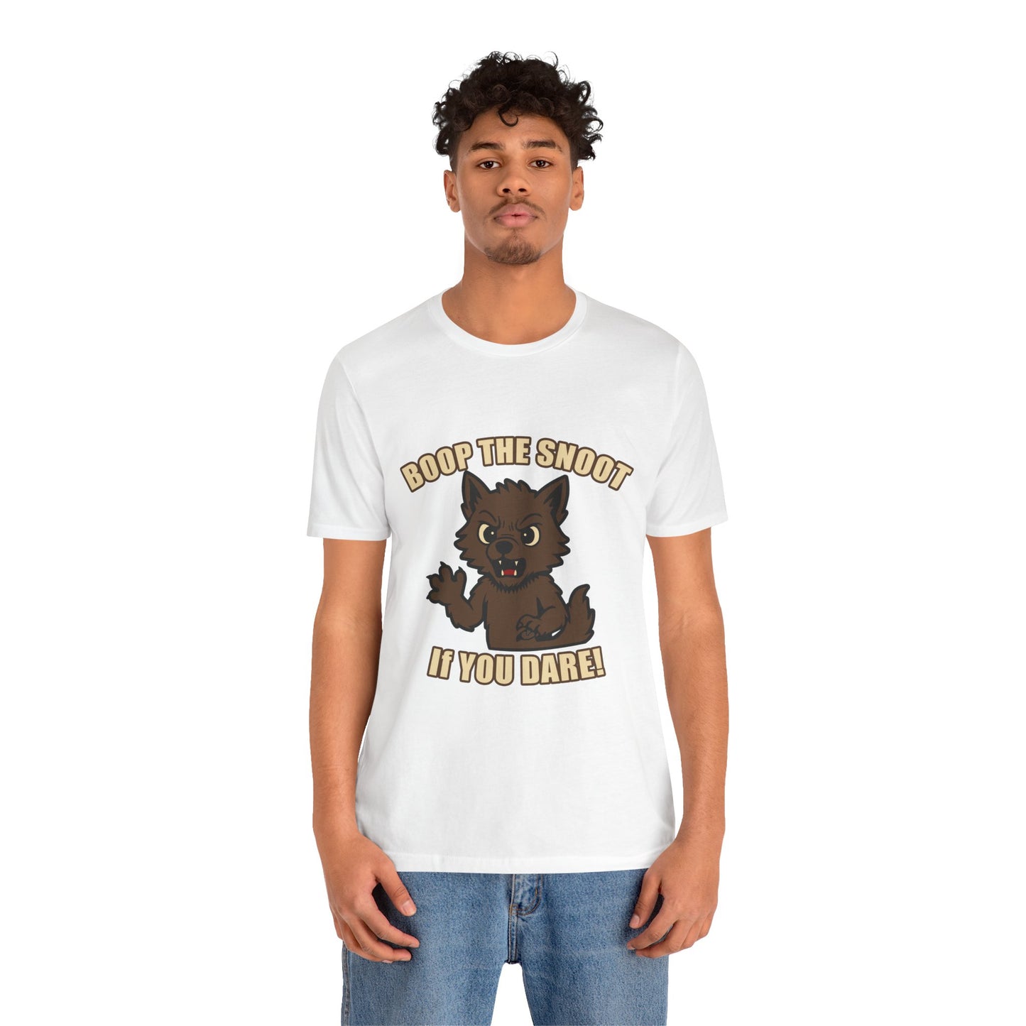 Boop the Snoot If You Dare Halloween Shirt – Funny Werewolf Halloween Graphic Unisex Jersey Short Sleeve Tee for Dog Lovers.
